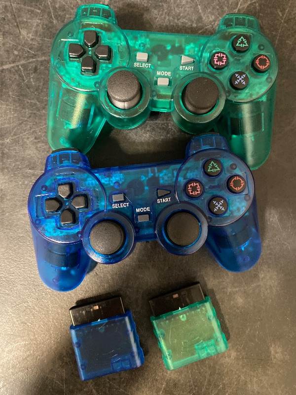 Photo 1 of Wireless Controller for PS-2 Play 2 Double Vibration 2 - ClearBlue and ClearGreen