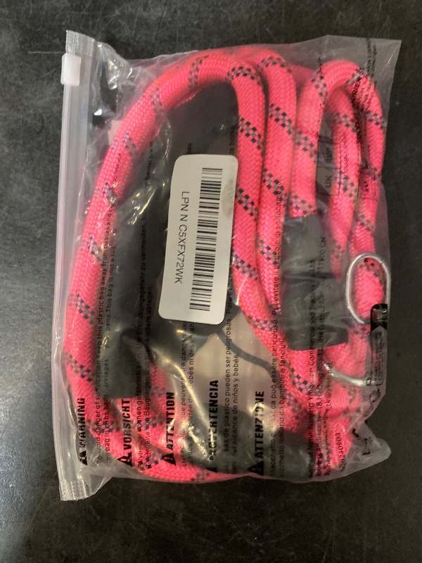 Photo 1 of Slip Leads for Dogs, 6 FT Heavy Duty Slip Leash with Padded Handle, Strong Rope No Pull Pet Training Leash for Medium Dogs,Hot Pink