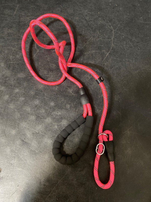 Photo 1 of Slip Leads for Dogs, 6 FT Heavy Duty Slip Leash with Padded Handle, Strong Rope No Pull Pet Training Leash for Medium Dogs,Hot Pink
