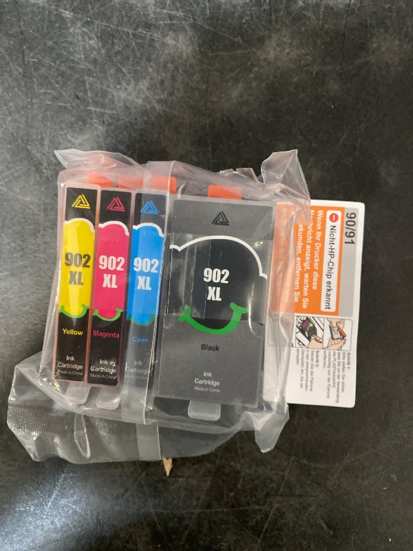 Photo 1 of 902XL Ink Cartridges for HP Printers Upgraded Replacement for HP 902XL Ink Cartridges Combo Pack HP902 Use with HP OfficeJet Pro 6978 6958 6968 6958 6962 6954 6950 6960 6970(Black,Cyan,Magenta,Yellow)
