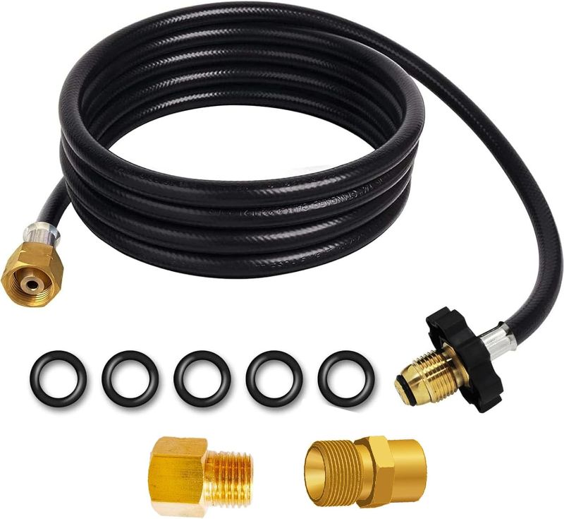 Photo 1 of 12 Foot Propane Torch Hose Weed Burner Hose Weed Torch Hose Heating Torch Extension Hose with Replacement O Ring Repair 5 PCS, ??? ?????????-G3/8”-19 Left Hand Thread