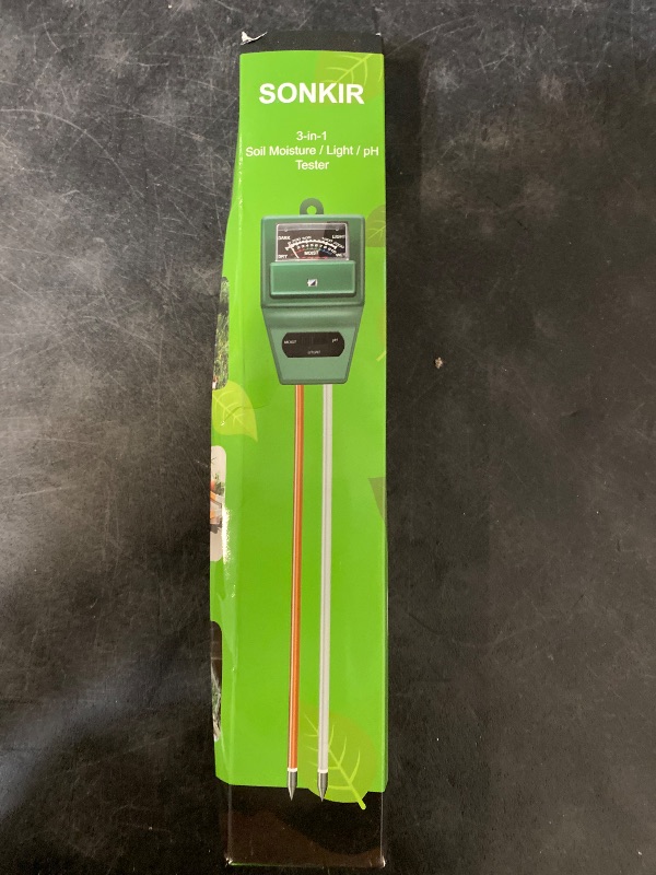 Photo 1 of Soil pH Meter, MS02 3-in-1 Soil Moisture/Light/pH Tester Gardening Tool Kits for Plant Care, Great for Garden, Lawn, Farm, Indoor & Outdoor Use (Green)