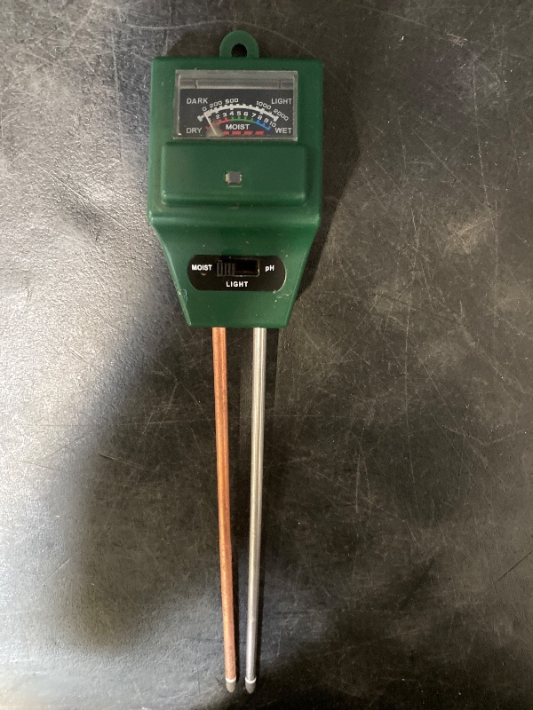 Photo 1 of Soil pH Meter, MS02 3-in-1 Soil Moisture/Light/pH Tester Gardening Tool Kits for Plant Care, Great for Garden, Lawn, Farm, Indoor & Outdoor Use (Green)