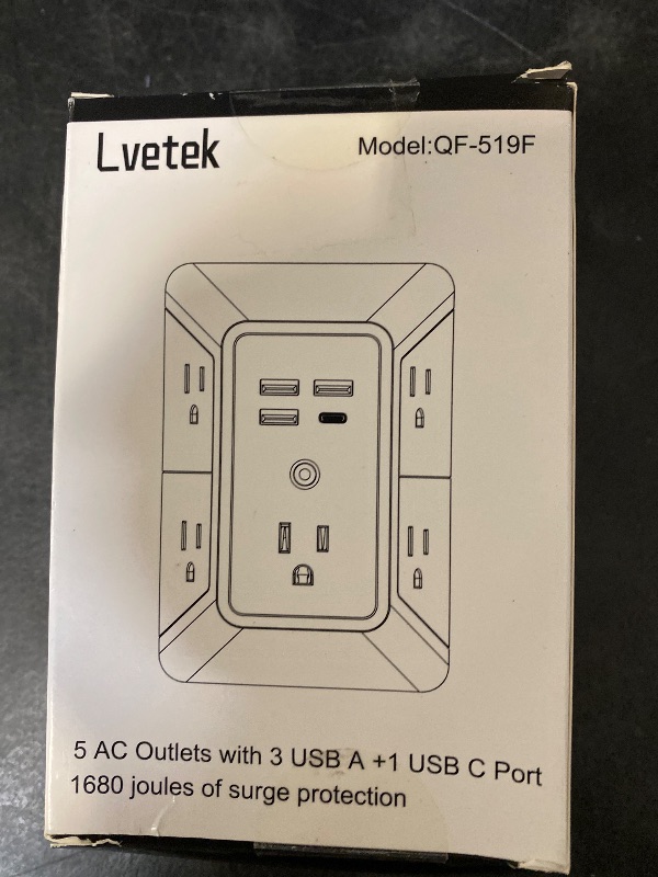 Photo 1 of Philips 6-Outlet Extender Surge Protector, Wall Tap, 900 Joules, 3-Prong, Space Saving Design, Protection Indicator LED Light, ETL Listed, White, SPP3461WA/37