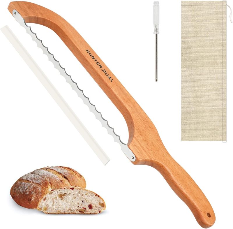 Photo 1 of Bread Knife for Homemade Bread, 16" Sourdough Bread Slicer, Bow Saw Cutter with Double-sided Blades for Easy Cutting, Orange