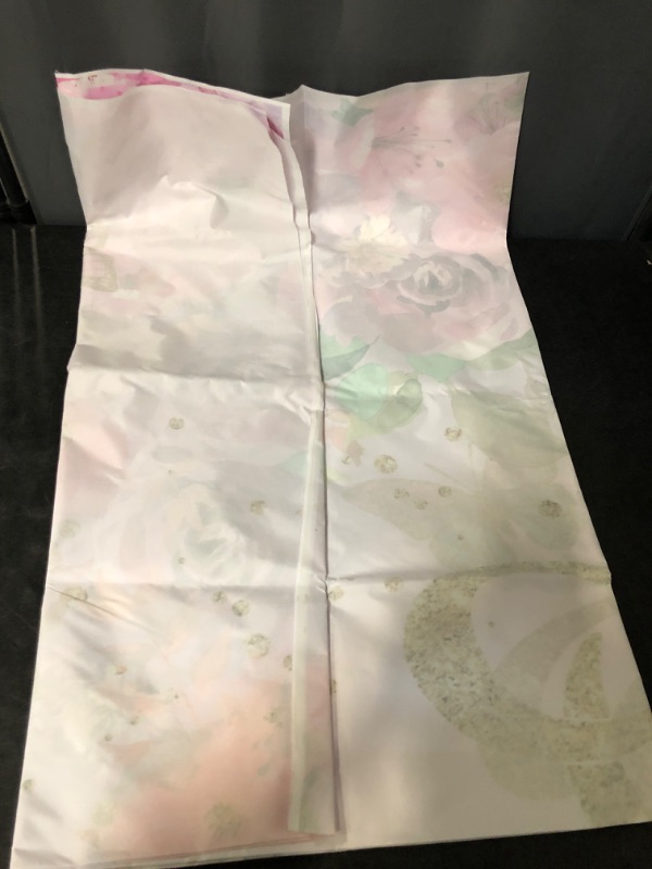 Photo 1 of Pink Rose Gold Birthday Backdrop for Women,Flower Butterfly Party Decorations Backdrop Photography for Girls Floral Glitters Banner, Happy Birthday Cake Dessert Table Party Photo Backdrop 9X6FT