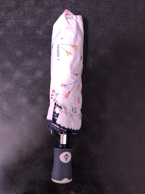 Photo 1 of Cuby Travel Umbrella Compact Folding Auto Open and Close for Windproof, Rainproof & 99.9% UV Sun Protection Parasol with Black Anti-UV Coating (Flowers)