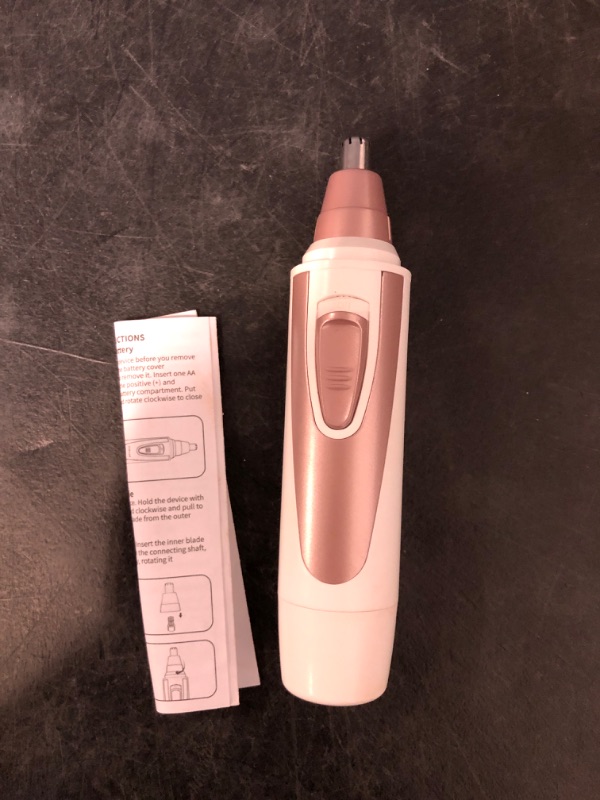 Photo 1 of Ear and Nose Hair Trimmer Clipper - 2025 Professional Painless Eyebrow & Facial Hair Trimmer for Men Women, Battery-Operated Trimmer with IPX7 Waterproof, Dual Edge Blades for Easy Cleansing Pink