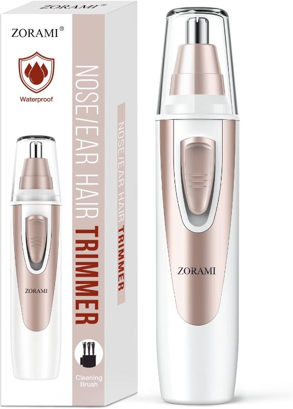 Photo 1 of Ear and Nose Hair Trimmer Clipper - 2025 Professional Painless Eyebrow & Facial Hair Trimmer for Men Women, Battery-Operated Trimmer with IPX7 Waterproof, Dual Edge Blades for Easy Cleansing Pink