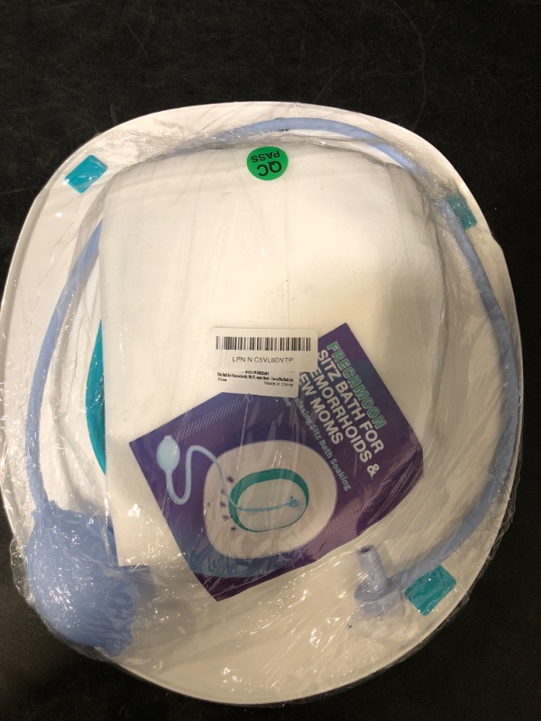 Photo 1 of Bath, Sitz Bath for Toilet Seat Hemorrhoids and Postpartum Care, Perineal Soaking, Collapsible, Flusher Hose, Drain Holes, Wider Seating Area, Deeper Bowl