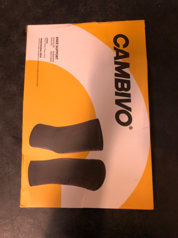 Photo 1 of CAMBIVO 2 Pack Knee Braces for Knee Pain, Knee Compression Sleeve for Men and Women, Knee Support for Meniscus Tear, Running, Weightlifting, Workout, ACL, Arthritis, Joint Pain Relief (Black,Medium)