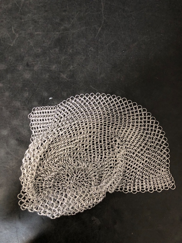 Photo 1 of Medieval Aluminum Chainmail Head Hood, Head Scarf Anodized, Large Size Head Wear, Chainmail Coif
