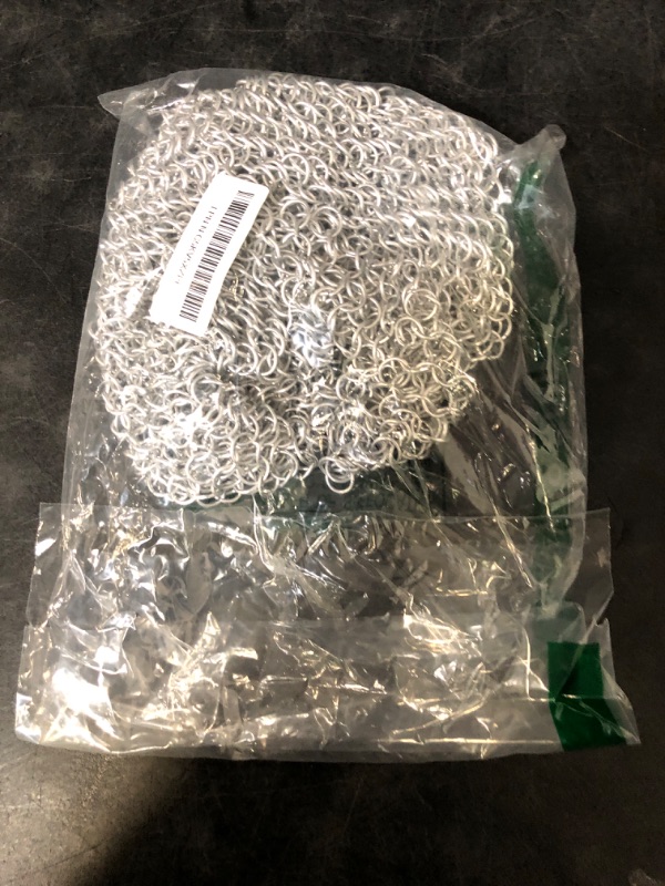 Photo 1 of Medieval Aluminum Chainmail Head Hood, Head Scarf Anodized, Large Size Head Wear, Chainmail Coif