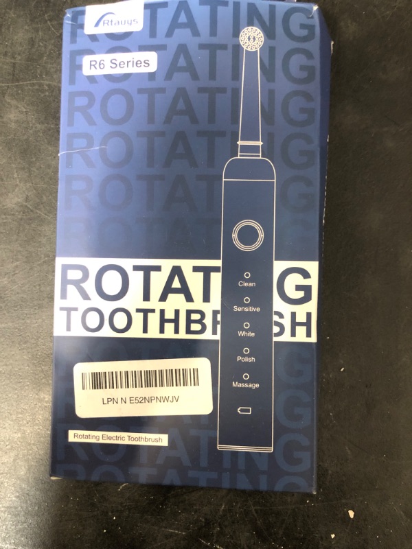 Photo 1 of R6 Rotating Electric Toothbrush for Adults, Fast Charge, Come with 8 Brush Heads (2 Types) and Travel Case, 5 Modes, 50000VPM Powered Toothbrush, 2 Minute Timer