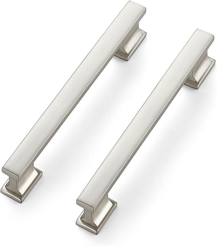 Photo 1 of JOY DECOR 10 Pack Brushed Nickel Cabinet Pulls 6 Inch Length With 5 Inch Hole Center - Kitchen Handles for Cabinets, Doors and Dresser Drawers