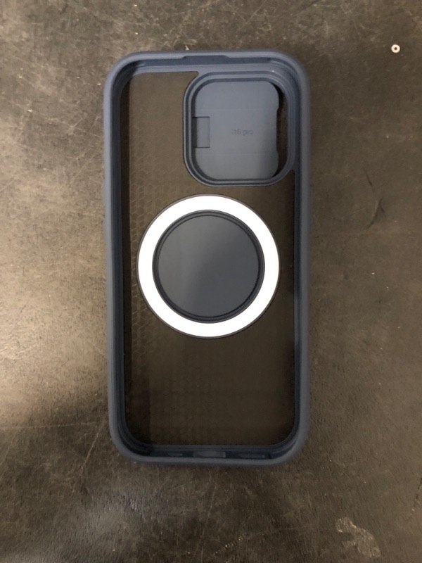 Photo 1 of Magnetic Case for iPhone 15 Pro Max Military-Grade Protection, Compatible with MagSafe, Built-in Kickstand & Slide Camera Cover, Protective Rugged Phone Case for iPhone 15 Pro Max 5g, Blue