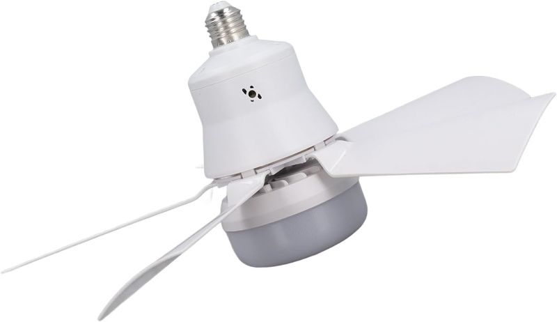 Photo 1 of Dimmable Ceiling Fan Light, Remote Control with 3 Colors and 3 Fan Speeds, Wireless E27 Bulb Socket Ceiling Fan with LED Bulb, 50,000 Hours Lifespan, For Bedroom, Kitchen (White)