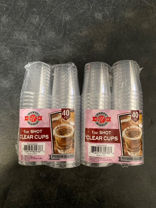 Photo 1 of 2 Count Blue Sky 2 Oz Clear PET Cups - 40 Count, Durable Plastic Shot Cups for Parties and Events