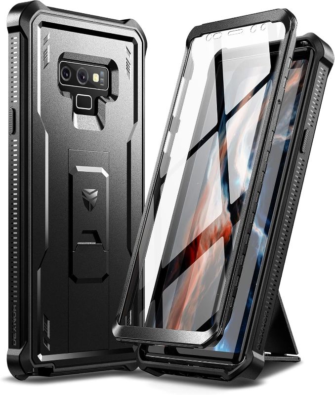 Photo 1 of Dexnor Full Body Case for Samsung Galaxy Note 9/6.4 inches, [Built in Screen Protector and Kickstand] Heavy Duty Military Grade Protection Shockproof Protective Cover for Galaxy Note 9,Black