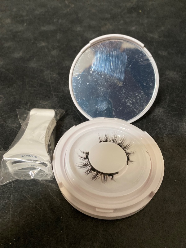 Photo 1 of Magnetic Eyelashes 1 Pair Reusable Magnetic Eyelashes with Applicator, No Adhesive Required, Natural-Looking Eyelashes, Eyelash Curler Set, Easy to Wear and Remove