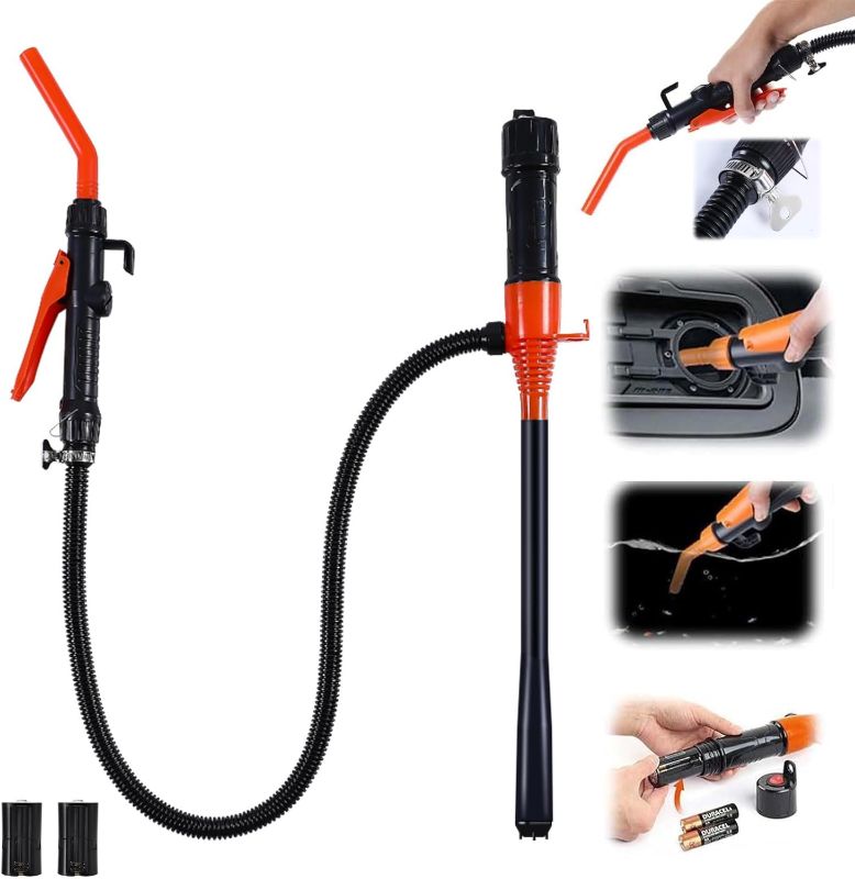 Photo 1 of 2025 New Portable Power Battery Pump for Gas, Battery Operated Electric Siphon Pump Water Transfer Pump, Easy to Use Hand Fuel Pump Portable Battery Pump for Gas, Fuel, Diesel, Water Transfer (1PC)