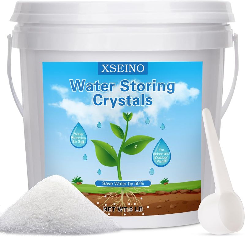 Photo 1 of 5LB Water Storing Crystals for Plants, Water Gel Solves Plant Over-Watering and Drought Problems, Keeps The Soil Moist, Small Water Storing Polymer Crystals for Plants