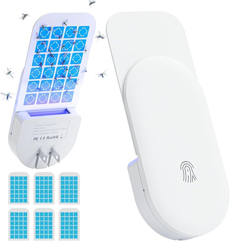 Photo 1 of Flying Insect Trap, 2 in 1 Indoor Plug-in Fruit Fly Trap, 1 Trap White and 6 Glue Cards, Fruit Fly Traps for Gnat, Moth, Mosquito, Suitable for Every Part of The Home
