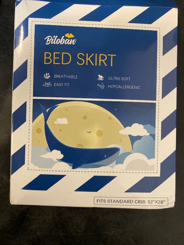 Photo 1 of Crib Bed Skirt 28” x 52” with 14” Drop Pleated Dust Ruffle for Baby Boys Girls Elastic Adjustable Fit Toddler Bedskirt Easy On/Off Soft Nursery Standard Crib Bedding Skirts Solid White Crib Skirt