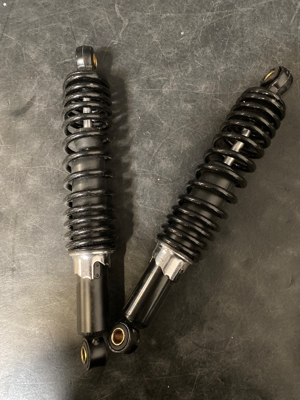 Photo 1 of 1 Pair 12.5Inch 320mm Universal Motorcycle Rear Shock Absorbers Suspension Replacement for Honda Yamaha Kawasaki Suzuki Dirt Bike ATV Go Kart (Black)