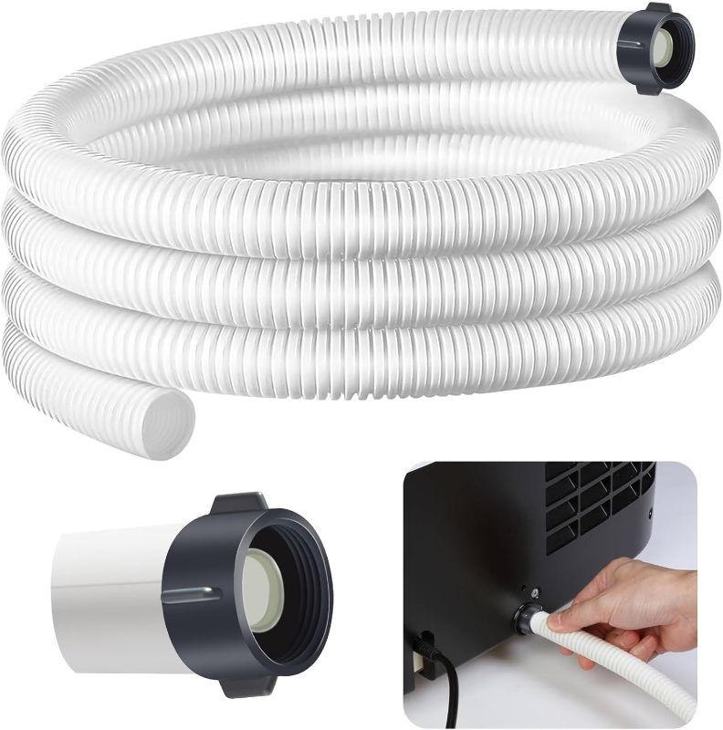 Photo 1 of Dehumidifier Drain Hose 3/4 Inches FHT Connection with Rust-Resistant PE Connectors Cuttable Drainage Pipe Replacement Hose for Most Brand of Dehumidifiers, 10 Feet