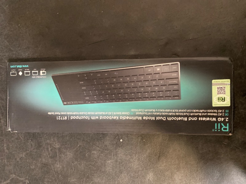 Photo 1 of Rii K12+ Mini Wireless Keyboard with Large Touchpad Mouse&Qwerty Keypad, Stainless Steel Portable Wireless Keyboard with USB Receiver for MacBook/iPad/Tablet/PC/Laptop/Smart TV/Raspberry Pi - Black