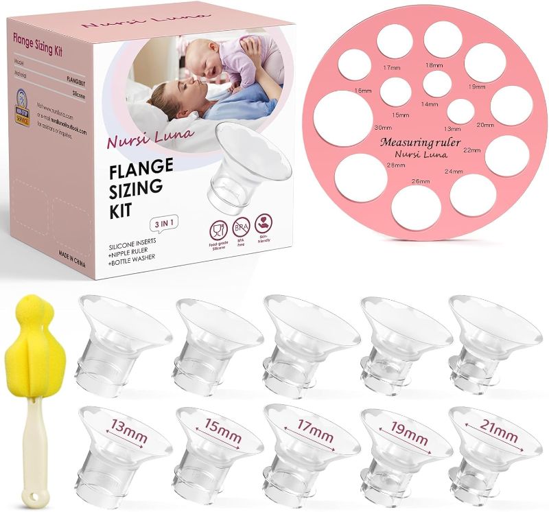 Photo 1 of Inserts 10PCS 13/15/17/19/21mm for 24mm Flanges/Shield of Most Pumps, Flange Sizing Kit Silicone Flanges Insert, Breastfeeding Essentials Kit for New Moms