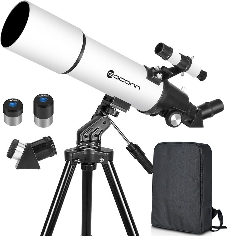 Photo 1 of Telescopes for Adults Astronomy, 80mm Aperture 600mm Refractor Telescope for Kids & Beginners, Compact and Portable Travel Telescopio with Backpack