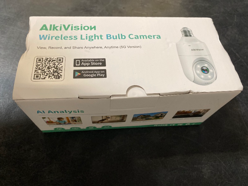 Photo 1 of 2K Light Bulb Security Camera - 5G&2.4GHz Dual Bands 360° Motion Detection Cameras for Home Security, Full-Color Night Vision, Auto Tracking, Siren Alarm, 24/7 Recording