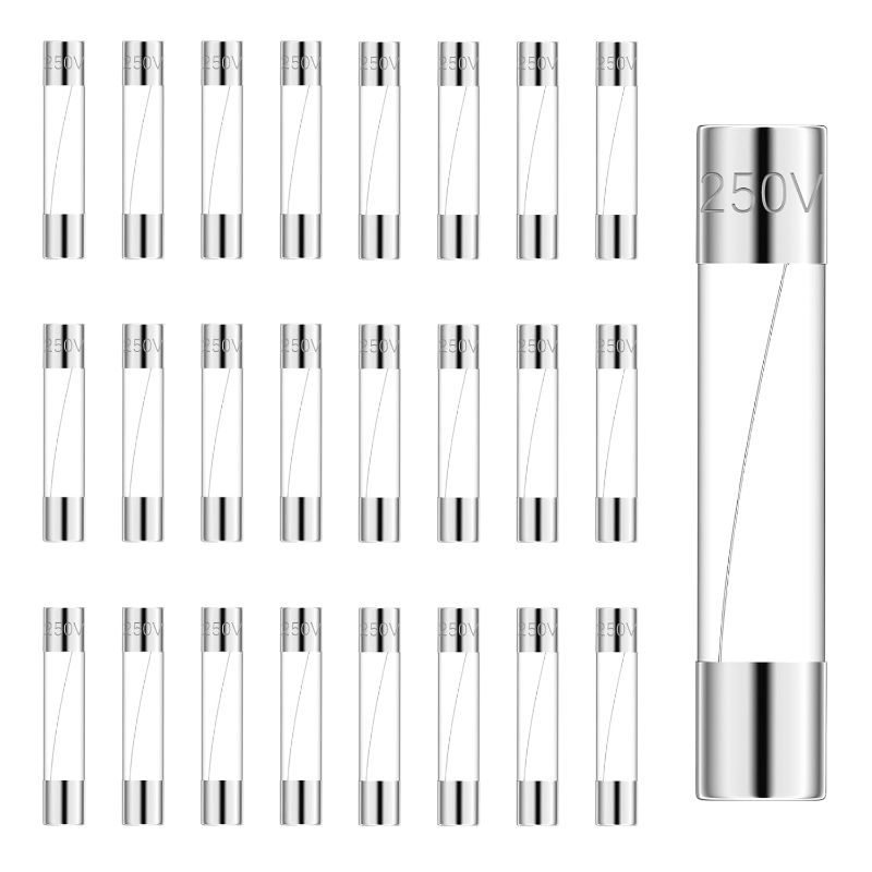 Photo 1 of Fast Blow Fuse - F7AL250V 6x30mm - 25Pcs - Glass Fuse 5A 5Amp 250V Glass Fuses - 0.24x1.18 Inch