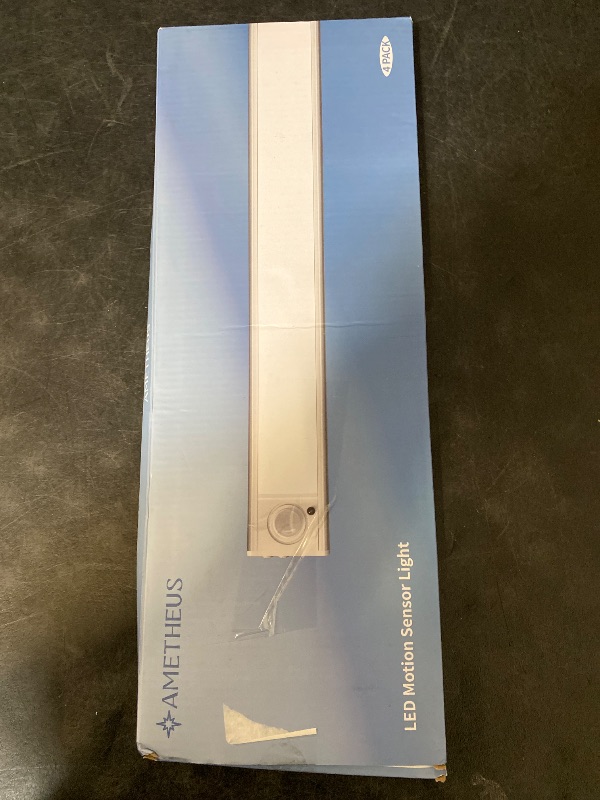 Photo 1 of 12" Ultra-Thin Under Cabinet Lighting Wireless, Aluminum Alloy Under Counter Lights for Kitchen, 3-Color-Temps Magnetic Closet Lights, Rechargeable Motion Sensor Light Indoor (4 Pack, Silver)