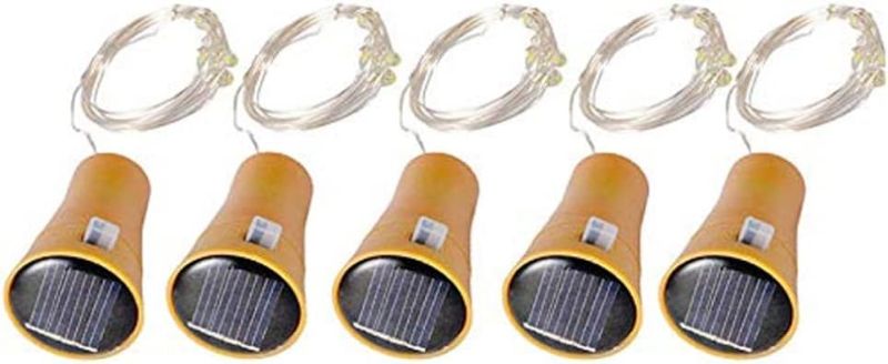 Photo 1 of Solar Bottle Cork Fairy Lights Wine Bottle Torch Kit Cork Lights for Wine Bottles Bottle Light Night Lights for Christmas DIY Party Wedding Decorations 5pcs(Warm White)