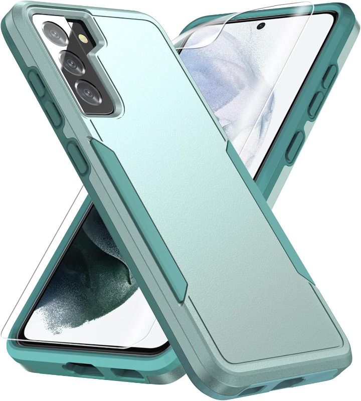 Photo 1 of Samsung Galaxy S21 Case, Galaxy S21 Case with HD Screen Protector [Military Grade Drop Tested] Heavy-Duty Tough Rugged Shockproof Protective Case for S21, Green
