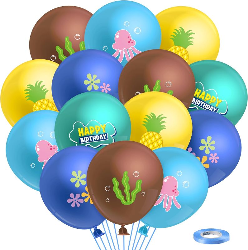Photo 1 of Pineapple Balloons Party Decorations - 50pcs Summer Tropical Ocean Cartoon Themed Latex Balloon Arch Bulk for Birthday Baby Shower Holiday Hawaiian Luau Party Favor Supplies (12 inch)
