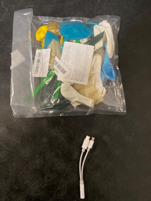 Photo 1 of 2 Item Mixed Lots Bundle | 61pcs Blue and Yellow Balloons, 12 Inch Clear Yellow Blue Balloons, Lightning to 3.5 mm Headphone Jack Adapter,[MFi Certified] iPhone Headphones Aux Audio Dongle+USB Type C to 3.5 mm Jack Female Adapter