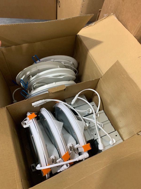 Photo 1 of Amico 12 Pack 6 Inch 5CCT LED Recessed Ceiling Light with Night Light, 2700K/3000K/3500K/4000K/5000K Selectable Ultra-Thin Lighting, 12W=110W, 1100LM, Dimmable Canless Wafer Downlight ETL&FCC