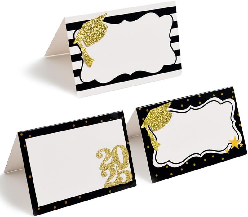 Photo 1 of 24pcs Graduate Place Cards - Graduation Food Labels for Buffet Table - Cheese Labels & Candy Table Supplies - Reusable Party and Graduation Party Decorations