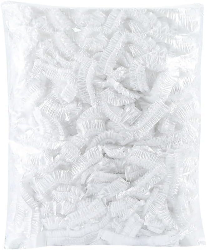 Photo 1 of 100pcs Elastic Bowl Covers Reusable Clear Disposable Bakeware with Lids Plate Wrap Bowl Cover Plastic Disposable Shower Cap