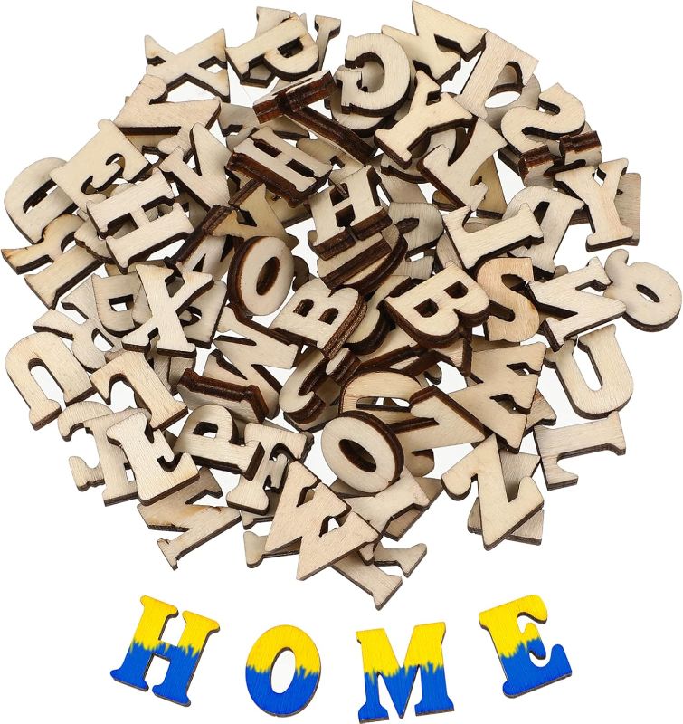 Photo 1 of 100pcs Wooden Letter Pieces Natural Wood Alphabet Letters for Crafts Home Decor and Party Decorations for Scrapbooking Art Projects and Creative Designs