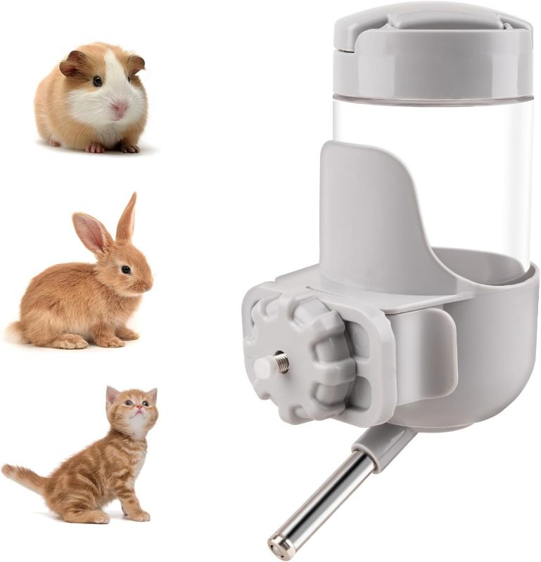 Photo 1 of Guinea Pig Water Bottle No Drip, 12 oz Small Animal Water Dispenser for Rabbit Hamster Rat Ferret Kitten, Top Refill Cage Water Bottle with Screw Fastener
