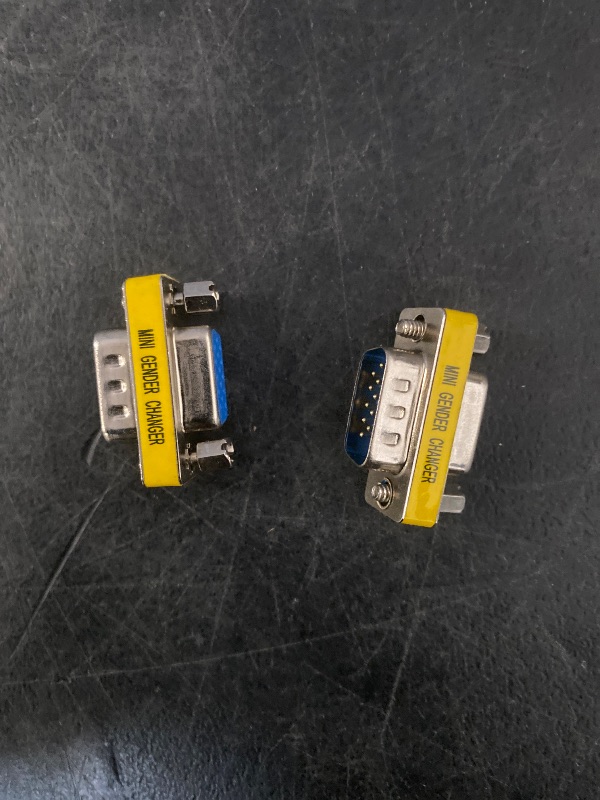 Photo 1 of 2 Pack Gender Changers 15 Pin Male to Male Adapter HDB15 Coupler, Data Transfer and Device Connection for VGA Cables