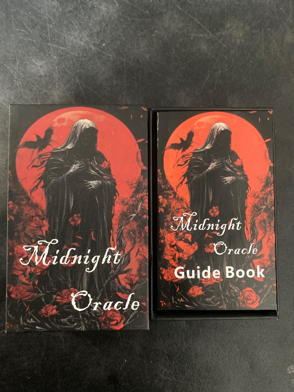 Photo 1 of Midnight Oracle Cards, 50 Gothic Dark Fantasy Cards with Comprehensive Guide Book, Front and Back Meanings, Reflection Tips, Self Discovery Oracle , Light and Dark, Inspire Growth and Creativity