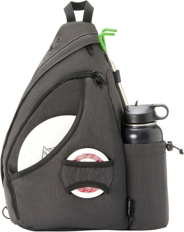 Photo 1 of MOYAQI Disc Golf Bag with Retriever Holder and Storage Pockets, Disc Golf Backpack with 8-10 Disc Capacity, Padded Adjustable Strap and Back Panel, Lightweight and Durable