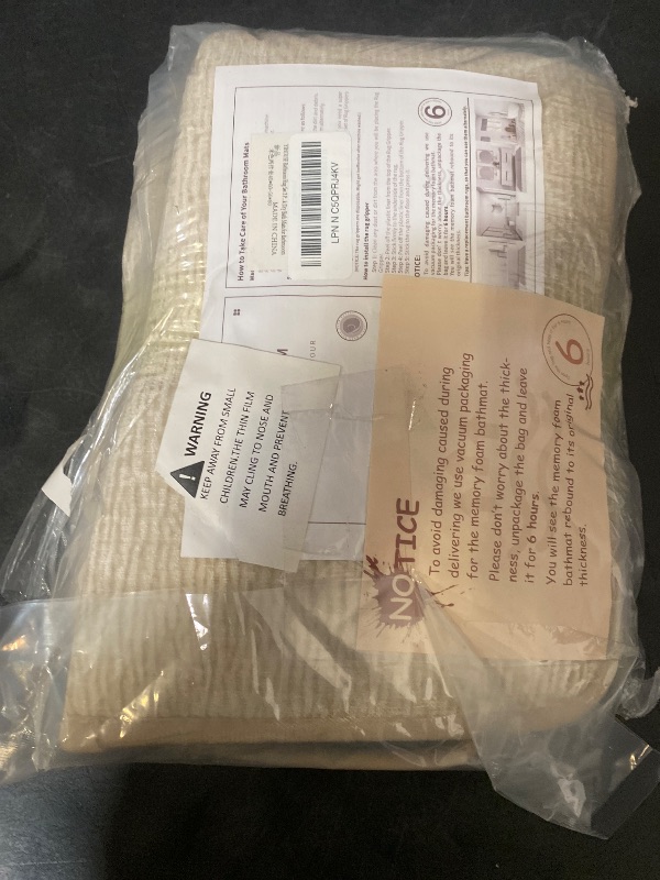Photo 1 of Bathroom Rug Set 2 Piece, Memory Foam Beige Bath Mat Set Non-Slip Quick Dry Bath Mats for Bathrooom