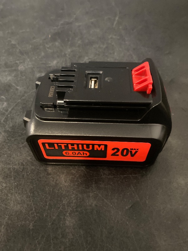 Photo 1 of Powerextra USB-A Out Put LBXR20 20V 6.0Ah Replacement Battery Compatible with Black and Decker 20V Lithium-Ion Battery LBXR20-OPE LBXR2020 LBX20 LBX4020 LBXR20B LB2X4020-OPE with Led Indicator